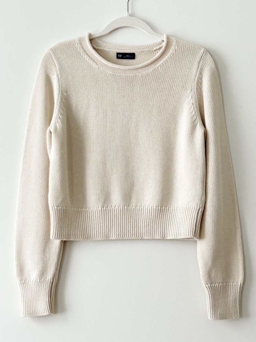 Gap 100% Cotton Shrunken Roll Neck Sweater